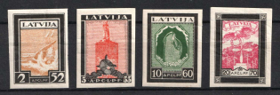 1933 Latvia, Airmail (Mi. 215B-218B, Full Set, CV $90, MNH)