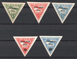 1933 Latvia, Airmail (Mi. 220-224, Full Set, Signed, CV $1170, MNH)