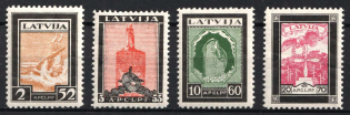 1933 Latvia, Airmail (Mi. 215A-218A, Full Set, CV $90)