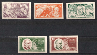 1930 Latvia (Mi. 153B - 156B, 158B, CV $100)