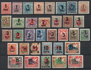 1922 Lithuania (Mi. 138-143, 144XA, 146-152, 154-156, 158-167, 168X, 168Y, 170-175, CV $715)