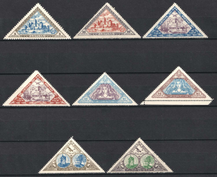 1933 Lithuania, Airmail (Mi. 348A - 355A, Full Set, CV $70, MNH)