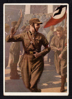 1929 'Horst Wessel at the Top of his Eturm, Nuremberg', SA Sturmabteilung, German Postcard, Mint