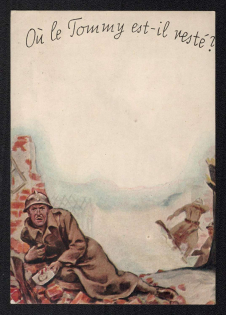 'Where did the Tommy Stay?', France, WWII Propaganda Postcard, Mint