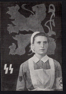 'Flemish Youth takes Part! ', Swastika, WWII Flemish (Dutch) Waffen SS Recruitment Poster (Special Cancellation)