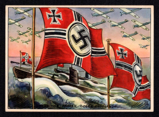 1933 'Because We are Going Towards England', Plauen, Germany, WWII Anti-Allies Propaganda, Caricature, Postcard, Author H. W. Gipser