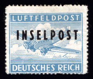 1944 Island Rhodes, Reich Military Mail Fieldpost Feldpost `INSELPOST`, Germany (Mi. 8 B II, Signed, CV $200)