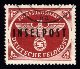 1944 Island Rhodes, Reich Military Mail Fieldpost Feldpost `INSELPOST`, Germany (Mi. 9, Canceled, CV $520)