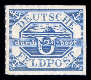 1945 Hela Submarine (U-Boot Hela), Military Mail Fieldpost Feldpost, Germany (Mi. 13 b, CV $460)