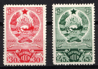 1941 First Anniversary of the Karelian-Finnish SSR, Soviet Union, USSR (Full Set)