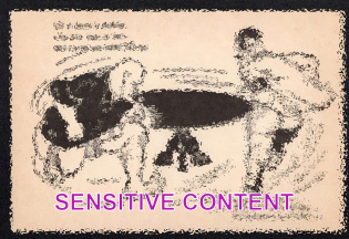 'He Who Hesitates is Lost...', WWII Italy, Anti-Facism Propaganda, Hitler Mussolini Caricatures, Postcard, Mint