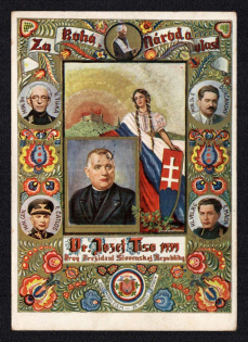 1939 (26 Oct) 'Jozef Tiso', Slovenia, WWII Nazism Propaganda, Postcard from Bratislava to Vienna
