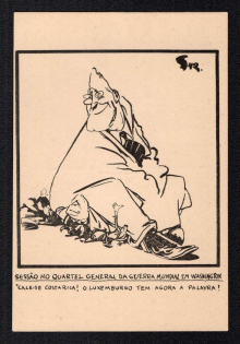 'World War Headquarters Session in Washington', Switzerland, WWII Anti-American Propaganda, Roosevelt Caricature, Postcard, Mint