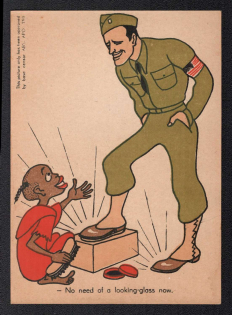 '- No Need of a Looking-Glass Now', United States WWII Propaganda, Caricature, Postcard, Mint