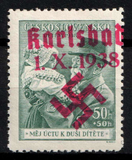 1938 50h Occupation of Karlsbad, Sudetenland, Germany (Mi. 51 a, Signed, CV $230)