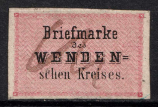 1863 2k Wenden, Livonia, Russian Empire, Russia (Kr. 2, Sc. L2, Signed, Pen Cancel, CV $200)