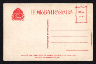 Saint Petersburg, Red Cross, The Skobelev Committee of the Assistance to the Wounded Soldiers, Russian Empire Postcard, Russia, Mint