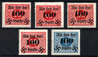 1938 Occupation of Rumburg, Sudetenland, Germany (Mi. 39 - 43, Signed, CV $130)