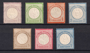 1872 German Empire, Large Breast Plate, Germany (Mi. 16 - 18, 20, 22, 25 - 26, Signed, CV $460)