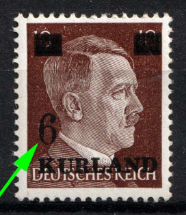 1945 6pf on 10pf Kurland, German Occupation, Germany (Mi. 2 vz II, Thin '6', Signed, CV $50, MNH)