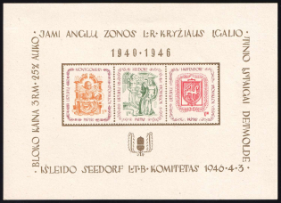 1946 Seedorf (Zeven), Lithuania, Baltic DP Camp, Displaced Persons Camp, Souvenir Sheet (Wilhelm Bl. 1, CV $260, MNH)