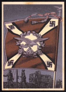 WWII 'The Victorious Flags and Standards of the German Wehrmacht', Third Reich, Germany, Postcard, Mint