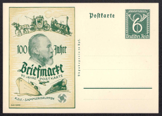 '100 Years of Stamps, 70 Years of Postcards', Third Reich, Germany, Postcard, Mint