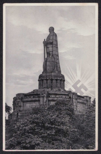 1933 (16 Oct) 'Bismarck Monument in Hamburg', Third Reich, Germany, Postcard from Hamburg to Burgkirchen an der Alz ?