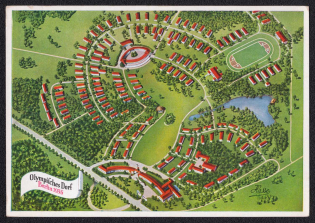 1936 'Olympic Village', Berlin, Third Reich, Germany, Postcard (Commemorative Cancellation)