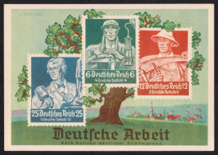 1936 (1 Aug) 'German Work', Dresden, Third Reich, Germany, Postcard (Commemorative Cancellation)