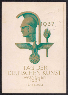 1937 (17 Jul) 'Day of German Art', Munich, Third Reich, Germany, Official Celebratory Postcard (Commemorative Cancellation)