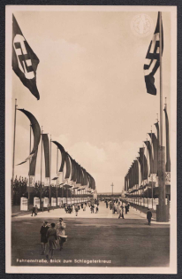 1937 (28 Jul) Exhibition 'Creative People', Dusseldorf, Swastika, Third Reich, Germany, Postcard (Commemorative Cancellations)