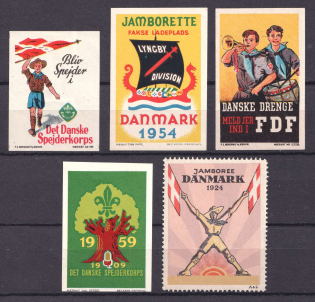 Denmark, Scouts, Scouting, Scout Movement, Stock of Cinderellas, Non-Postal Stamps