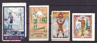 France, Scouts, Scouting, Scout Movement, Stock of Cinderellas, Non-Postal Stamps