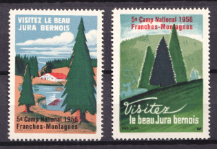 1956 Switzerland, Scouts, Scouting, Scout Movement, Cinderellas, Non-Postal Stamps (MNH)