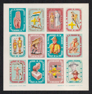 Scouts, Souvenir Sheet, Scouting, Scout Movement, Cinderellas, Non-Postal Stamps