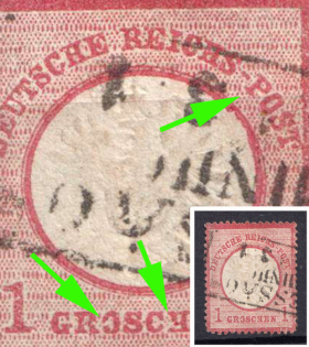1872 1gr German Empire, Large Breast Plate, Germany (Mi. 19 IX, Broken Letters, Canceled, CV $460)