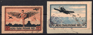 1921 Poznan Airline Society Aerotarg, Poland (Mi. I - II, Full Set, Special Cancellation)