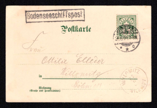Switzerland, Ship Post, Postcard from Konstanz to Vilemov