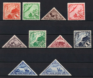 1934 Tannu Tuva, Russia, Airmail (Mi. 49 - 57 I, 57 II, Small Size, Full Set, CV $120)
