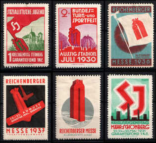 1930-37 Usti (Aussig), Sternberg, Reichenberg, Gmunden, Sudetenland, Germany