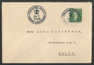 1938 Sweden, Scouts, Cover, Scouting, Scout Movement, Cinderellas, Non-Postal Stamps