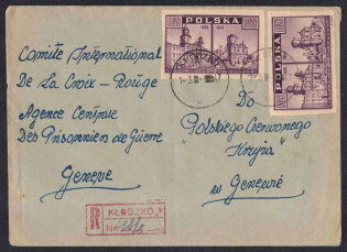 1947 Poland, Registered Cover Klodzko - Genf