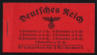 1940-41 Complete Booklet with stamps of Third Reich, Germany, Excellent Condition (Mi. MH 39.1, CV $310)