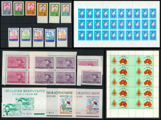 Scouts, Blocks of Four, Souvenir Sheets, Full Sheets, Scouting, Scout Movement, Collection of Cinderellas, Non-Postal Stamps