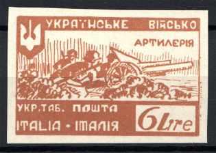 1947 Rimini Dispalced Persons Ukraine Camp Post 6 L (Imperf)