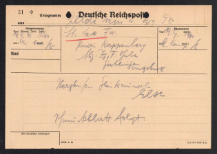 1919 Weimar Republic, 'Deutsche Reichspost', Special Telegram, Germany