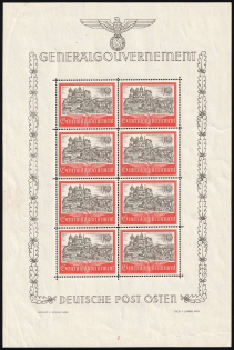 1943-44 General Government, Germany, Souvenir Sheet