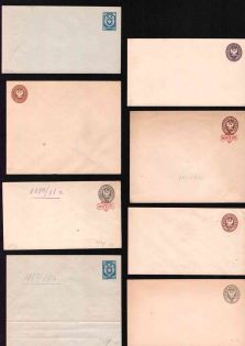 Russian Empire, a group of postal stationery cover in different conditions (6 Scans)