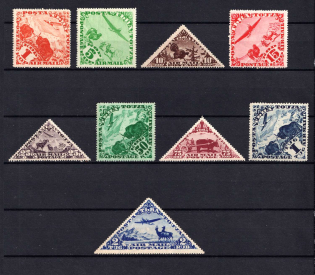 1934 Tannu Tuva, Russia, Airmail (Mi. 49 - 57 II, Full Set, CV $40)